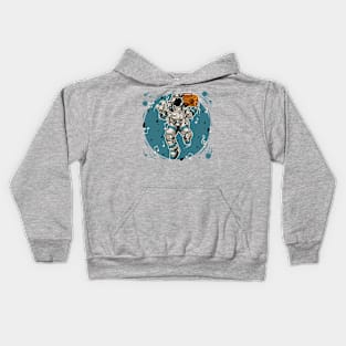 astronaut holding radio dancing Kids Hoodie